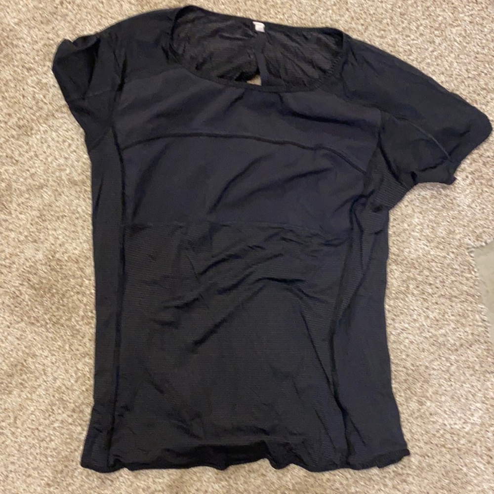 Lululemon black synthetic running shirt, size 8